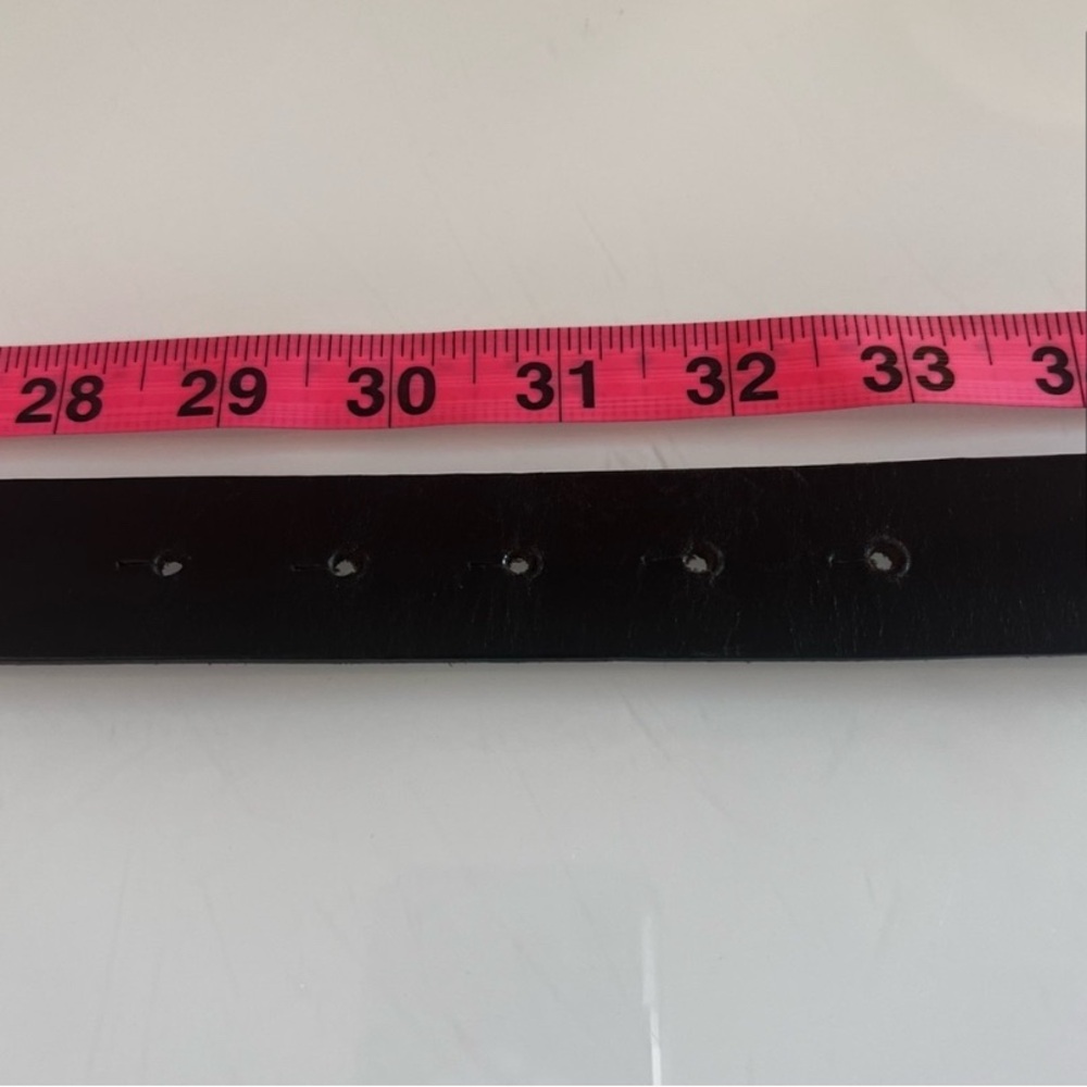 HEXAGONE CUR | Black & silver retro size large leather belt - Picture 3 of 9